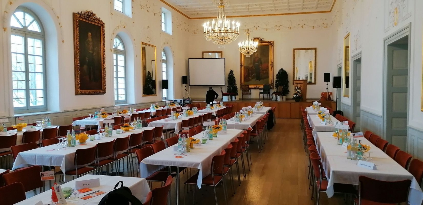 Spiegelsaal mit Reihenbestuhlung
